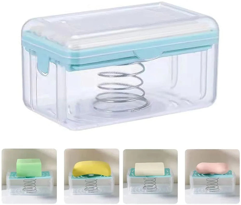 Soap Box Scrubber & Roller - 2-in-1 Laundry Soap Dispenser with Brush, Holds Bar Soap for Washing
